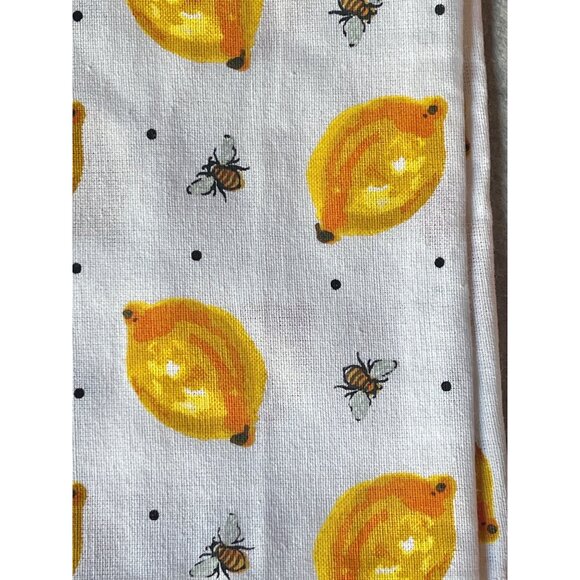 Gift Craft Summer Fresh Lemon & Bee Printed Tea Towel 100% Cotton 27x 25 NWT - Picture 2 of 4